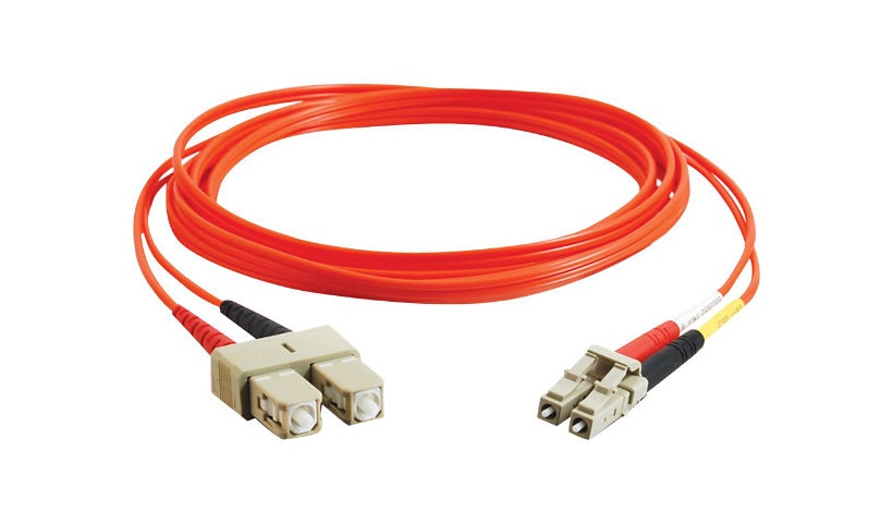 C2G 33156 3m (9.8ft) LC to SC OM1 Multimode Duplex Fiber Patch Cable, 62.5/125, Orange