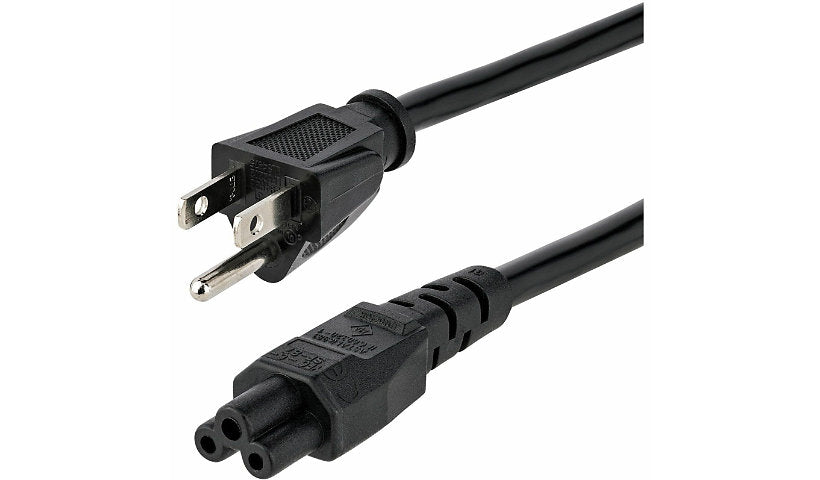 StarTech.com PXT101NB3S NEMA 5-15P to C5 3-Slot Laptop Power Cord 6 ft 10A 125V