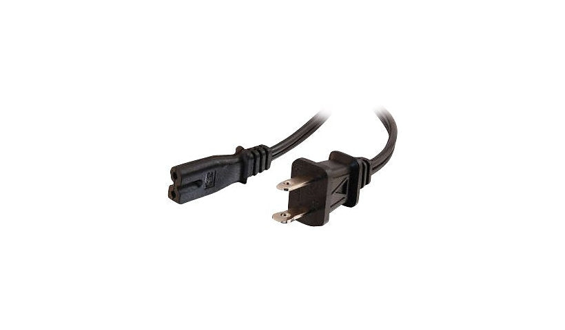 C2G 27399 Polarized 2-Slot Power Cord 6 ft NEMA 1-15P to C7 Lifetime Warranty