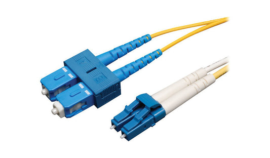 Tripp Lite (Eaton) N366-03M 3m (9.8ft) LC to SC Single Mode Duplex Fiber Patch Cable, 9/125, PVC, OFNR, Yellow