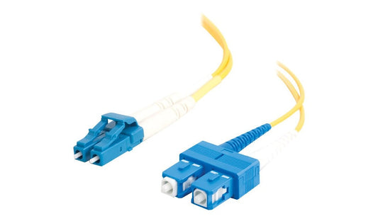C2G 26260 2m (6.6ft) LC to SC OS2 Single Mode Duplex Fiber Patch Cable, 9/125, OFNR, Yellow
