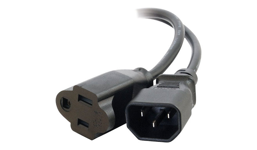 C2G 03132 C14 to NEMA 5-15R Power Adapter Cord 3 ft 18 AWG Lifetime Warranty