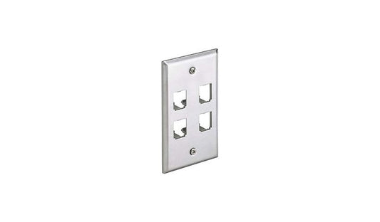 Panduit CFP4SY Mini-Com 4-Port Stainless Steel Faceplate 1-Gang