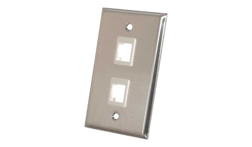 C2G 37094 2-Port Keystone Single-Gang Wall Plate Lifetime Warranty