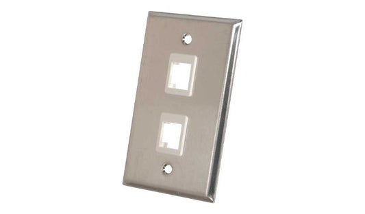 C2G 37094 2-Port Keystone Single-Gang Wall Plate Lifetime Warranty