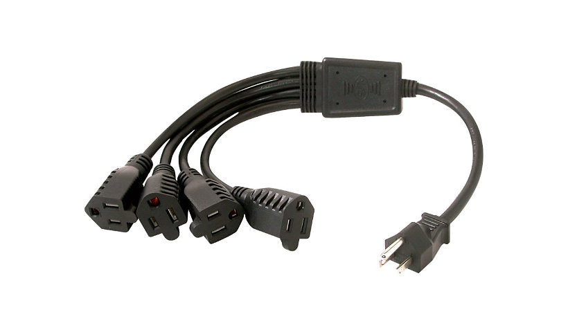C2G 29803 NEMA 5-15P to 4x NEMA 5-15R 1-to-4 Power Cord Splitter 1.5 ft 16 AWG