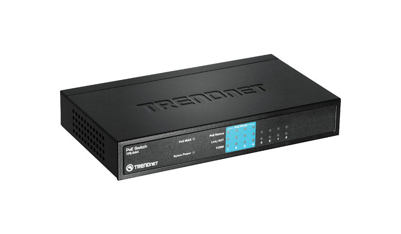 TRENDnet TPE-S44 8-Port Fast Ethernet Switch, 4 PoE Ports, 30W