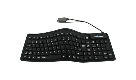 Seal Shield SSF106 Seal Flex Washable Flexible Silicone Keyboard Black 1 Year