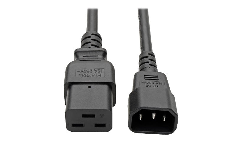 Tripp Lite P047-010 C19 to C14 Heavy-Duty Power Cord 10 ft 15A Lifetime Warranty