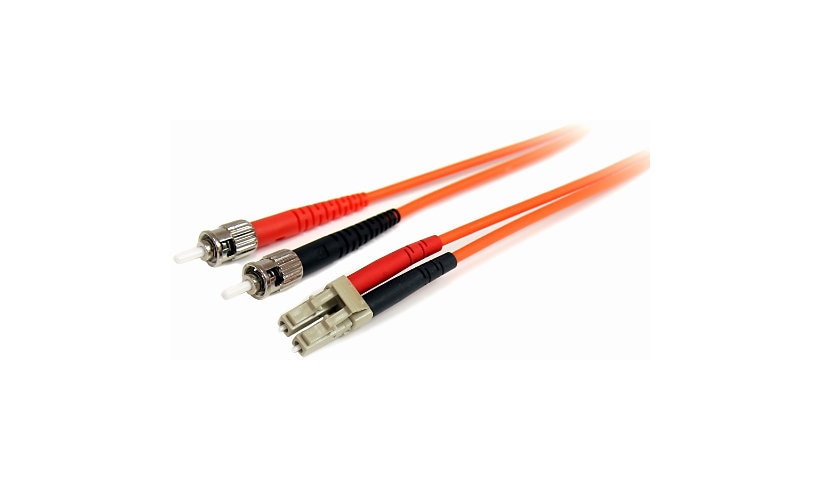 StarTech.com FIBLCST2 2m (6.6ft) LC to ST Multimode Duplex Fiber Patch Cable, 62.5/125, LSZH, Orange