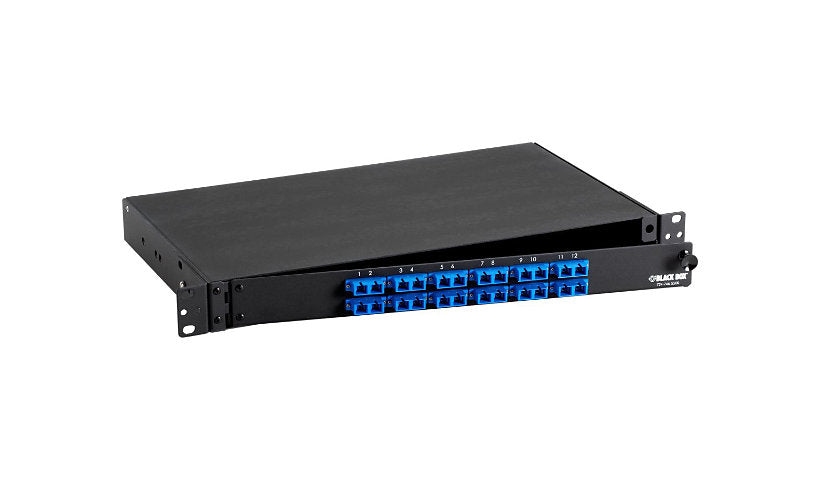 Black Box JPM375A-R2 1U Rackmount Fiber Panel Loaded 24 SC 19/23 in 1 Year
