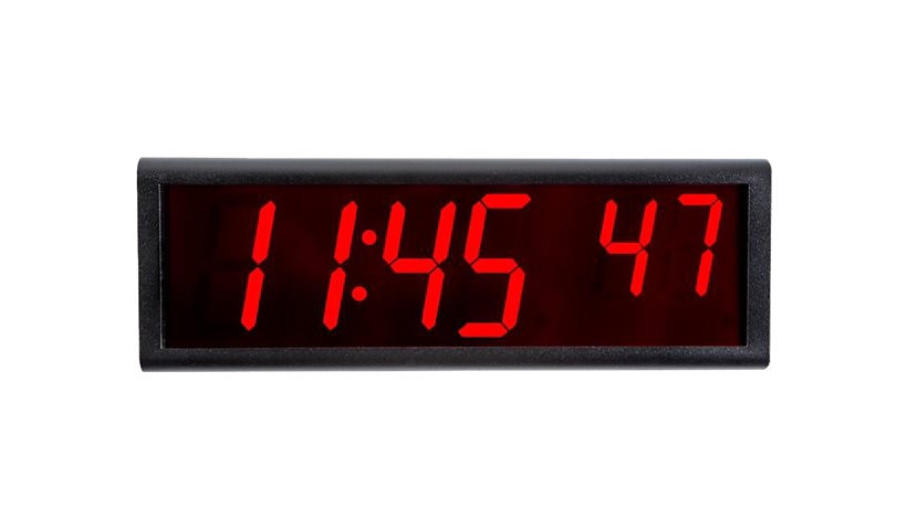 Inova OnTime ONT6BK PoE IP Network Clock, 6-Digit, Black