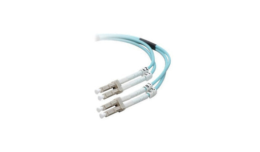 Belkin 2m (6.6ft) LC to LC 10Gb Multimode Duplex Fiber Patch Cable, 50/125, Aqua