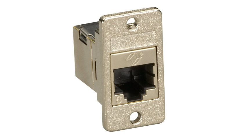 Black Box FMT1021 Panel-Mount RJ45 Coupler with Bezel Silver Lifetime Warranty