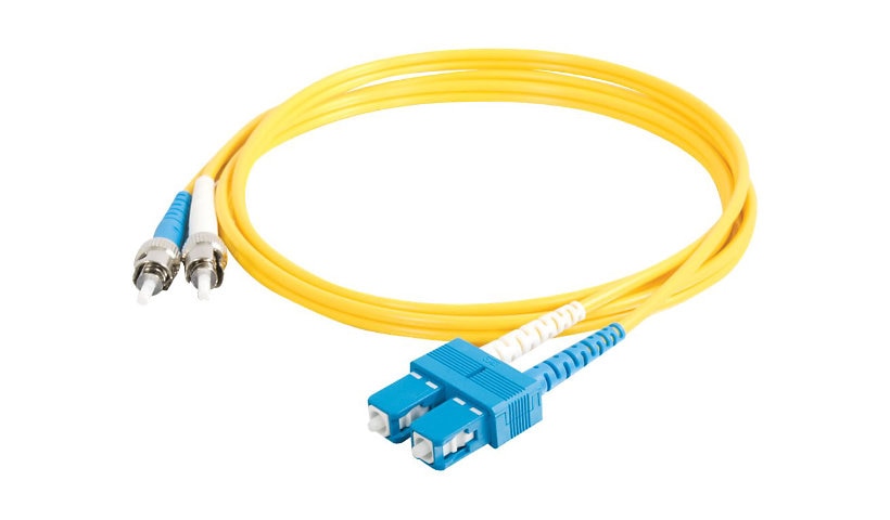 C2G 18310 1m (3.3ft) SC to ST OS2 Single Mode Duplex Fiber Patch Cable, 9/125, Yellow