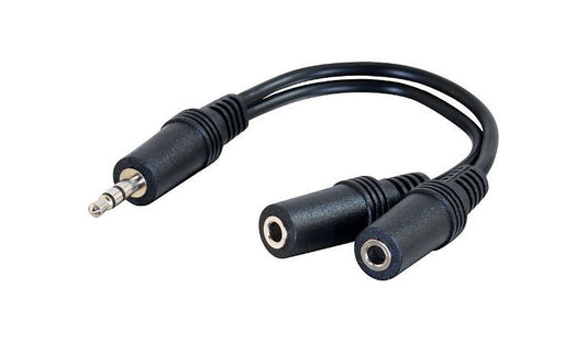 C2G 40426 3.5mm to Dual 3.5mm Audio Y-Cable 6 in Lifetime Warranty