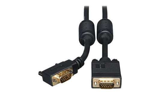 Tripp Lite High-Res VGA Coax Cable, Right-Angle Connector, HD15 M/M, 6 ft