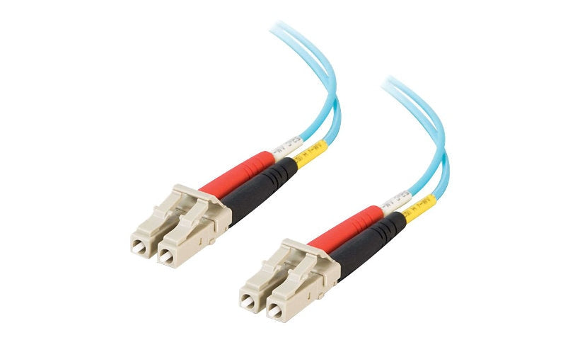 C2G 33046 2m (6.6ft) LC to LC 10Gb OM3 Multimode Duplex Fiber Patch Cable, 50/125, Aqua