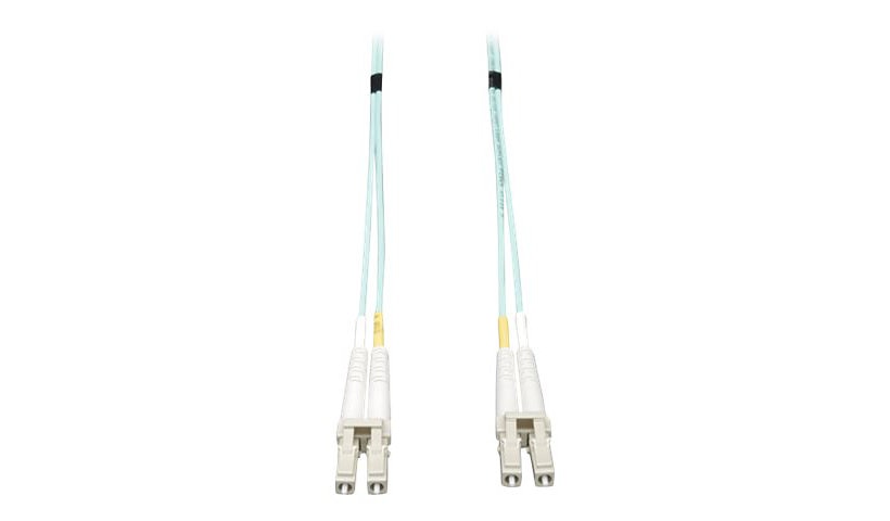Tripp Lite (Eaton) N820-30M 30m (98.4ft) LC to LC 10Gb OM3 Multimode Duplex Fiber Patch Cable, 50/125, LSZH, Aqua
