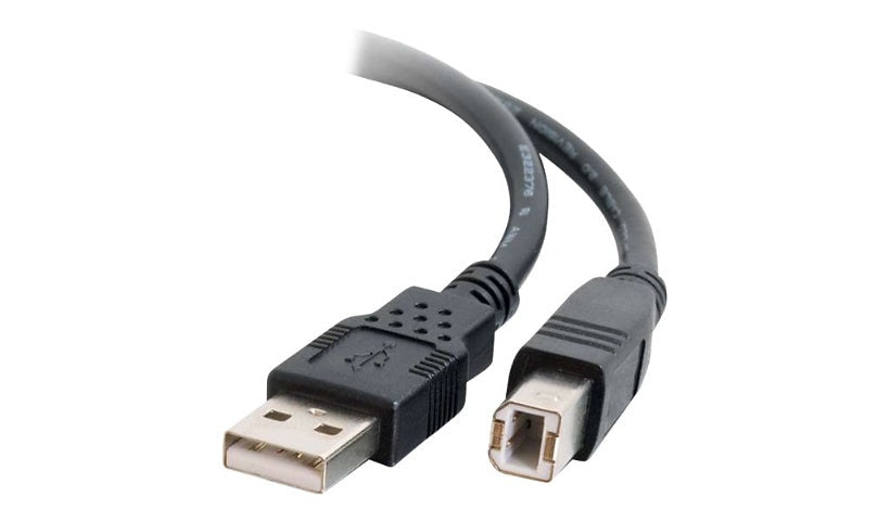 C2G USB 2.0 A to B Cable, Shielded Twisted Pair, M/M, Black, 5 m (16.4 ft)