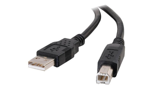 C2G USB 2.0 A to B Cable, Shielded Twisted Pair, Male/Male, Black, 3 m (9.8 ft)