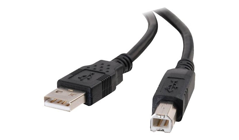 C2G USB 2.0 A to B Cable, Shielded Twisted Pair, Male/Male, Black, 3 m (9.8 ft)