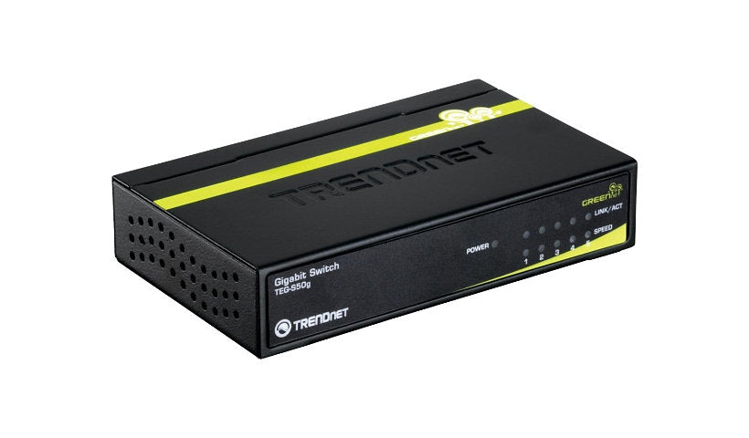 TRENDnet TEG-S50G 5-Port Gigabit GREENnet Mini Switch, Metal, Fanless