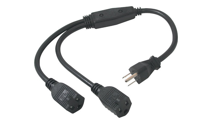 C2G 29807 NEMA 5-15P to 2x NEMA 5-15R 1-to-2 Power Cord Splitter 6 ft 16 AWG