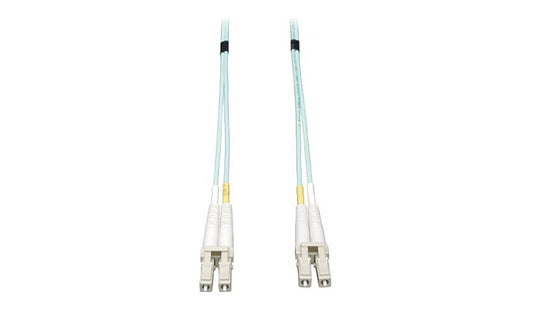 Eaton Tripp Lite 50m (164ft) LC to LC 10Gb OM3 Multimode Duplex Fiber Patch Cable, 50/125, LSZH, Aqua, N820-50M
