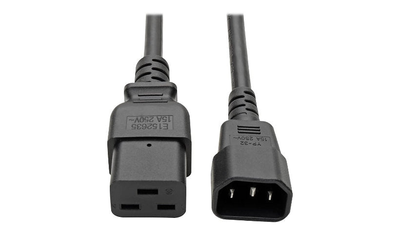 Tripp Lite P047-004 C19 to C14 Heavy-Duty Power Cord 4 ft 15A Lifetime Warranty
