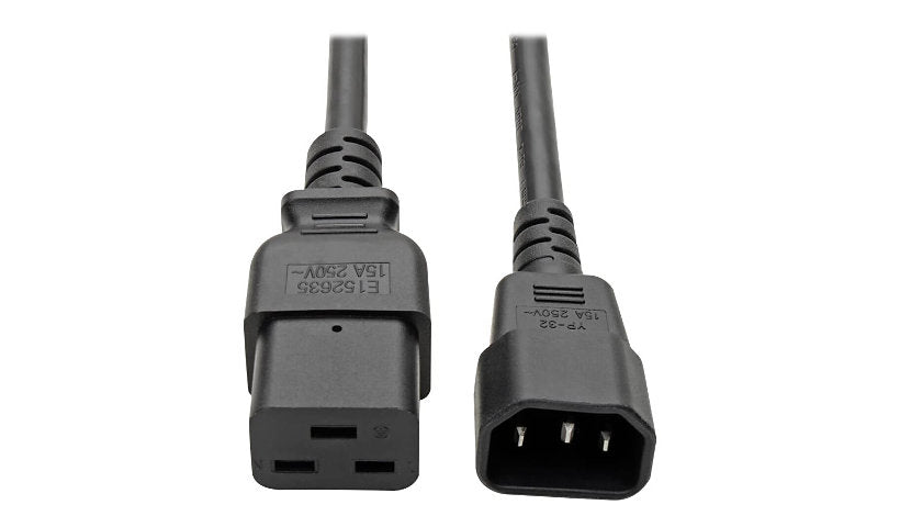 Tripp Lite P047-006 C19 to C14 Heavy-Duty Power Cord 6 ft 15A Lifetime Warranty
