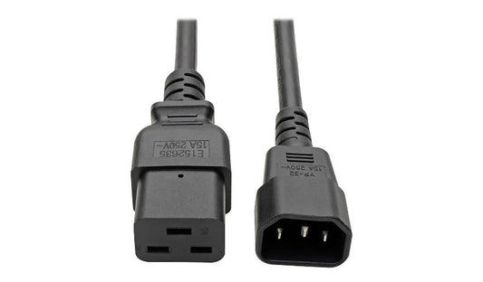 Tripp Lite P047-006 C19 to C14 Heavy-Duty Power Cord 6 ft 15A Lifetime Warranty