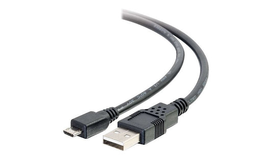 C2G Micro-USB Cable, USB 2.0 Type-A to Micro-B, 480 Mbps, Black, 1 m (3 ft)