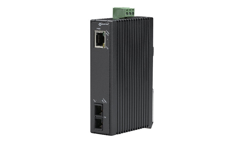 Black Box Hardened Mini Industrial Fast Ethernet Media Converter, RJ-45 to SC Multimode, DIN Rail, LMC270A-MM-SC