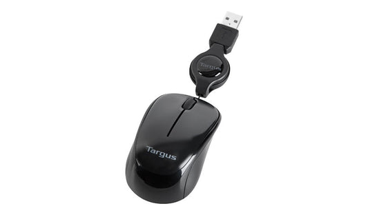 Targus AMU75US Compact Laptop Mouse Retractable Cord BlueTrace 1 Year