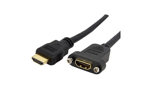 StarTech.com HDMIPNLFM3 HDMI Panel Mount Cable 3 ft High Speed Lifetime Warranty