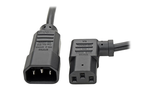 Tripp Lite P004-002-13LA Left-Angle C13 to C14 PDU Extension Power Cord 2 ft 10A