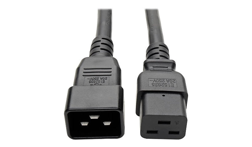 Tripp Lite P036-006-2C19 C20 to 2x C19 Heavy-Duty Y Splitter Power Cord 6 ft 20A