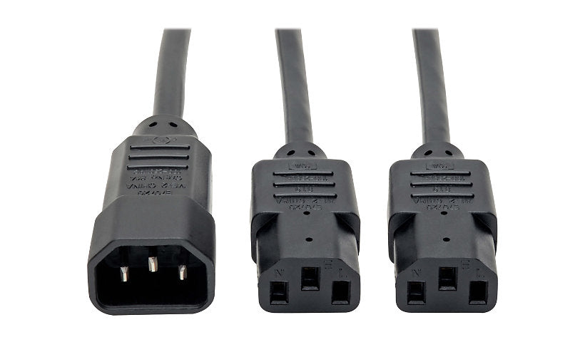 Tripp Lite P004-006-2C13 C14 to 2x C13 Power Cord Splitter 6 ft 10A 250V 18 AWG