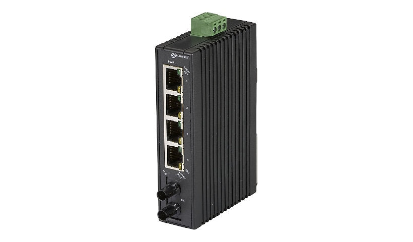 Black Box LBH120A-H-ST Hardened Mini Industrial Switch, 5 Ports, DIN Rail