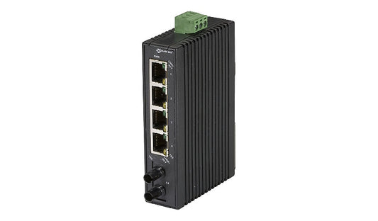 Black Box LBH120A-H-ST Hardened Mini Industrial Switch, 5 Ports, DIN Rail