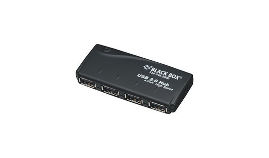 Black Box 4-Port USB 2.0 Hub, 480 Mbps, Powered, Port Status LEDs