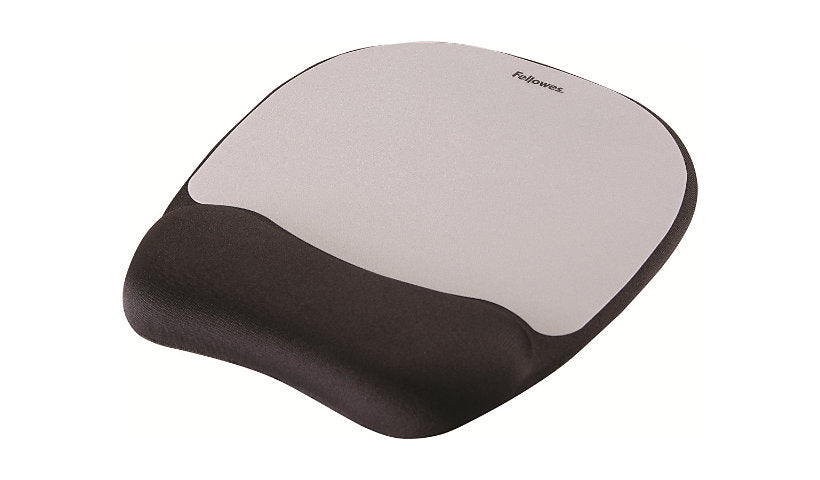 Fellowes Memory Foam Mouse Pad with Wrist Pillow Silver 9175801 1 Year