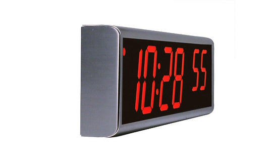 Inova Six-Digit PoE Digital Clock, Stainless Steel, ONT6SS