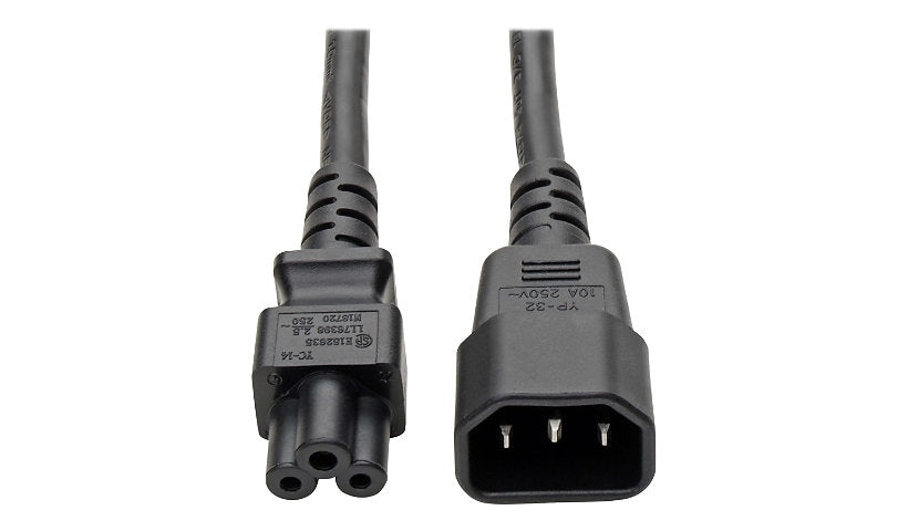 Tripp Lite P014-06N C14 to C5 Laptop Power Cord 6 in 2.5A 250V Lifetime Warranty