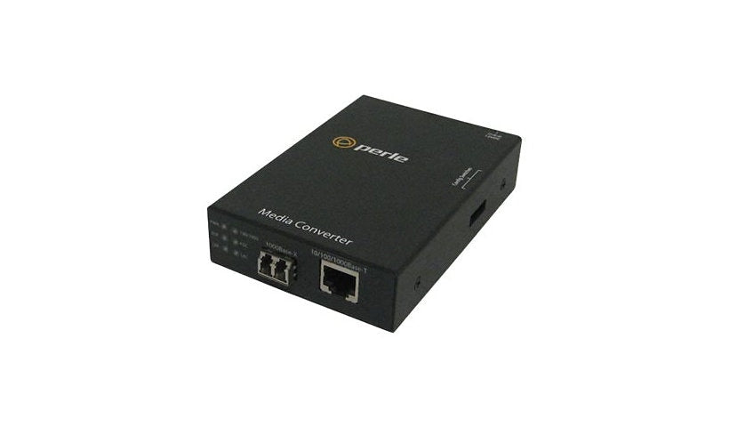 Perle S-1110-S2LC10 Gigabit Media Converter, 10/100/1000 RJ-45 to LC Single Mode 1310nm, 10km, 05050624