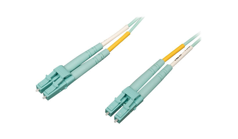 Tripp Lite (Eaton) N820-03M-OM4 3m (9.8ft) LC to LC 10/40/100Gb OM4 Multimode Duplex Fiber Patch Cable, 50/125, LSZH, Aqua
