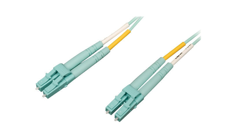 Tripp Lite (Eaton) N820-05M-OM4 5m (16.4ft) LC to LC 10/40/100Gb OM4 Multimode Duplex Fiber Patch Cable, 50/125, LSZH, Aqua