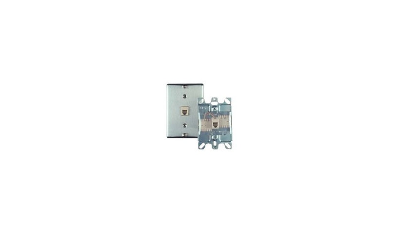 Allen AT630B-8 Tel 8-Position Wall Phone Jack Stainless Steel