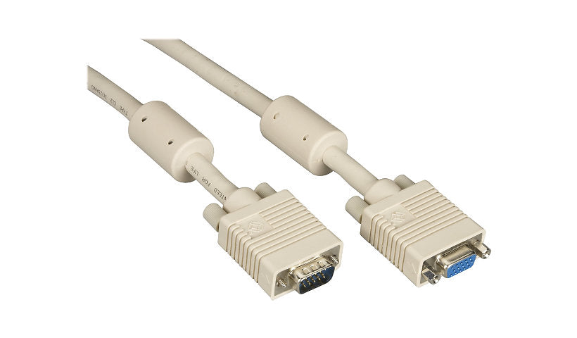 Black Box Premium VGA Extension Cable, HD15 M/F, Ferrite Bead, 3 ft